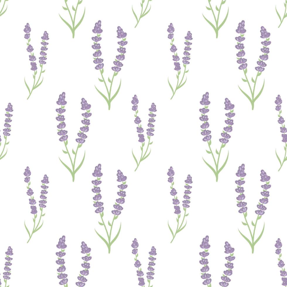 niedliche florale Lavendel nahtlose Muster Hintergrund Vektor wiederholen.