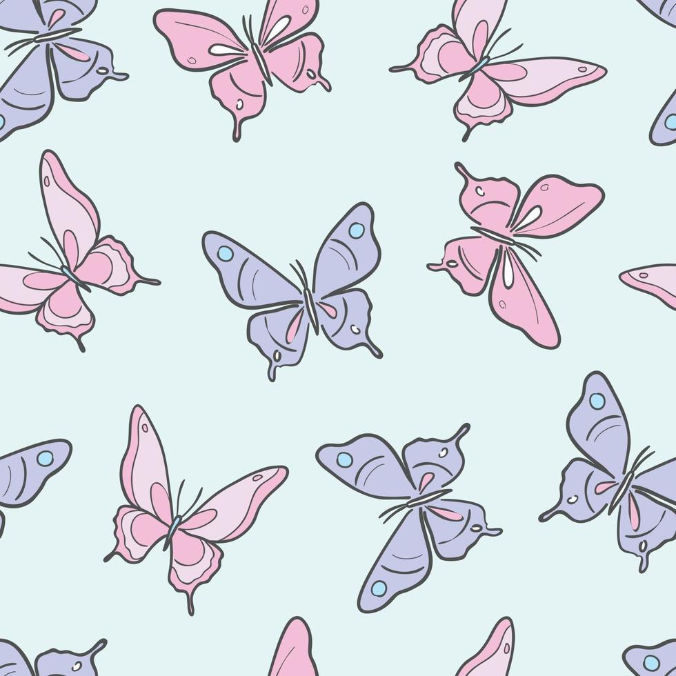 Vektor Schmetterling nahtlose Musterdesign Hintergrund wiederholen.