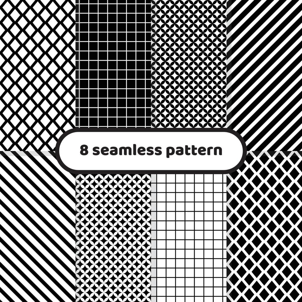 Schwarz-Weiß-abstrakte geometrische Muster, Vektorset. vektor