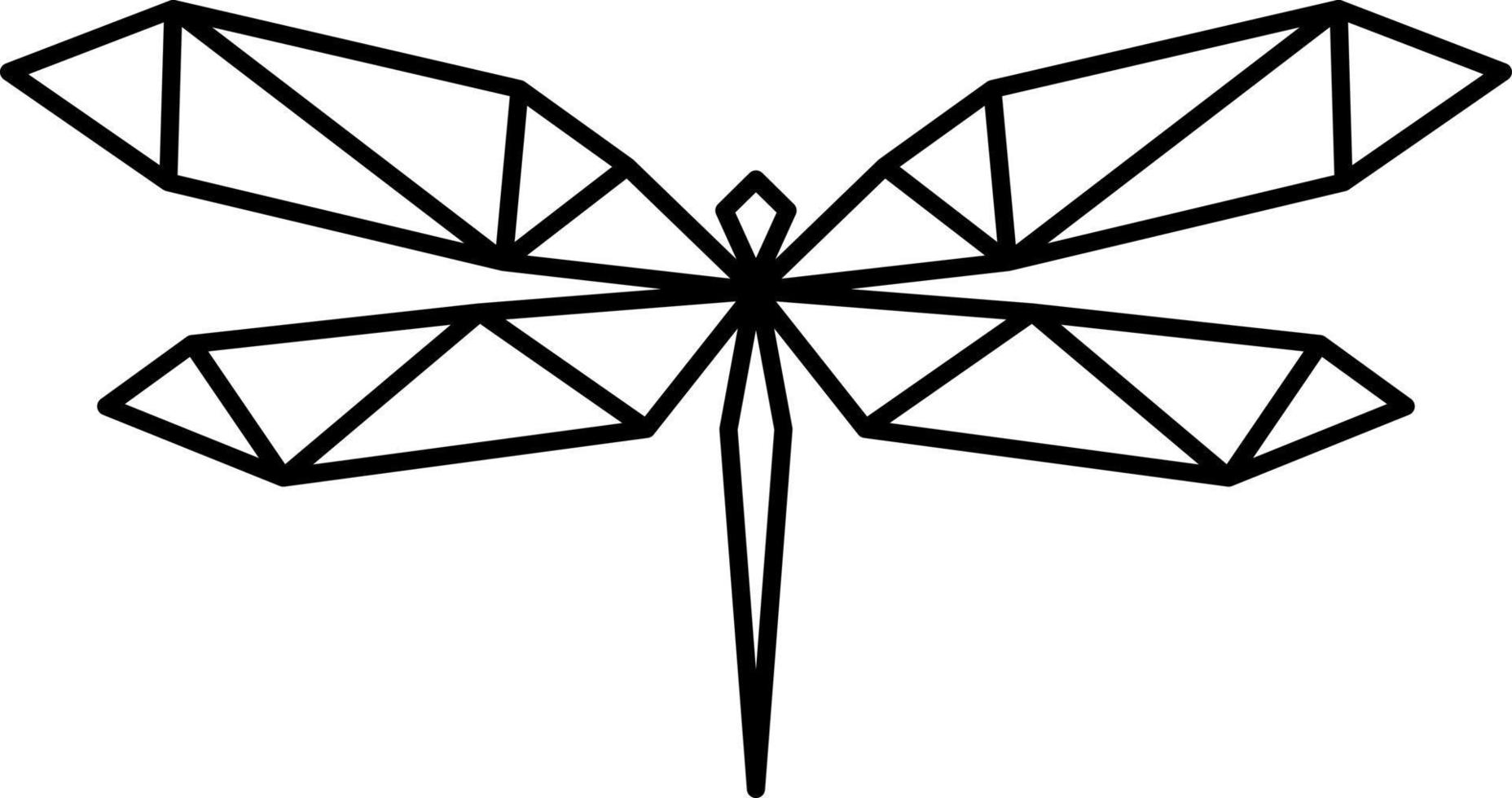 låg polly trollslända logotyp, geometrisk symbol vektor
