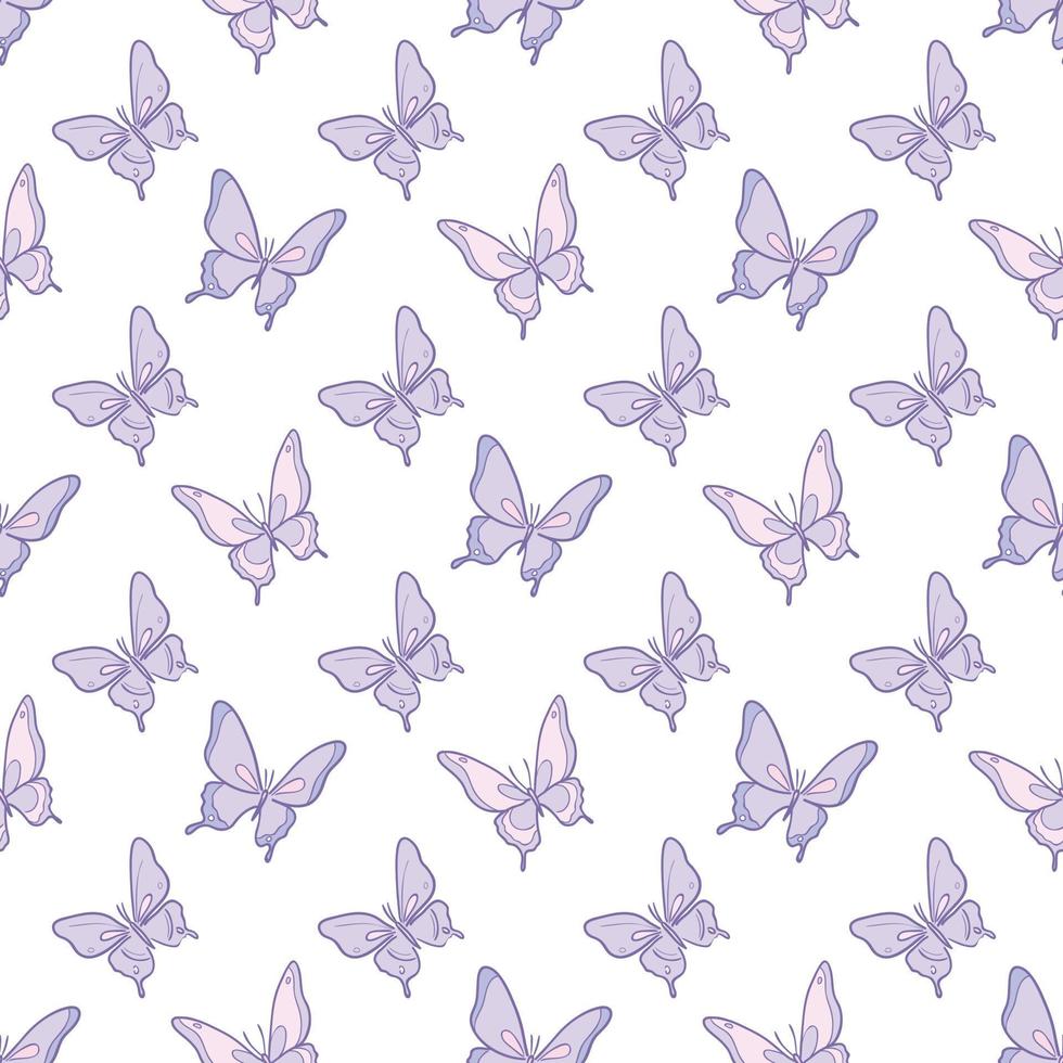Lila Schmetterling Vektormuster Hintergrund. vektor