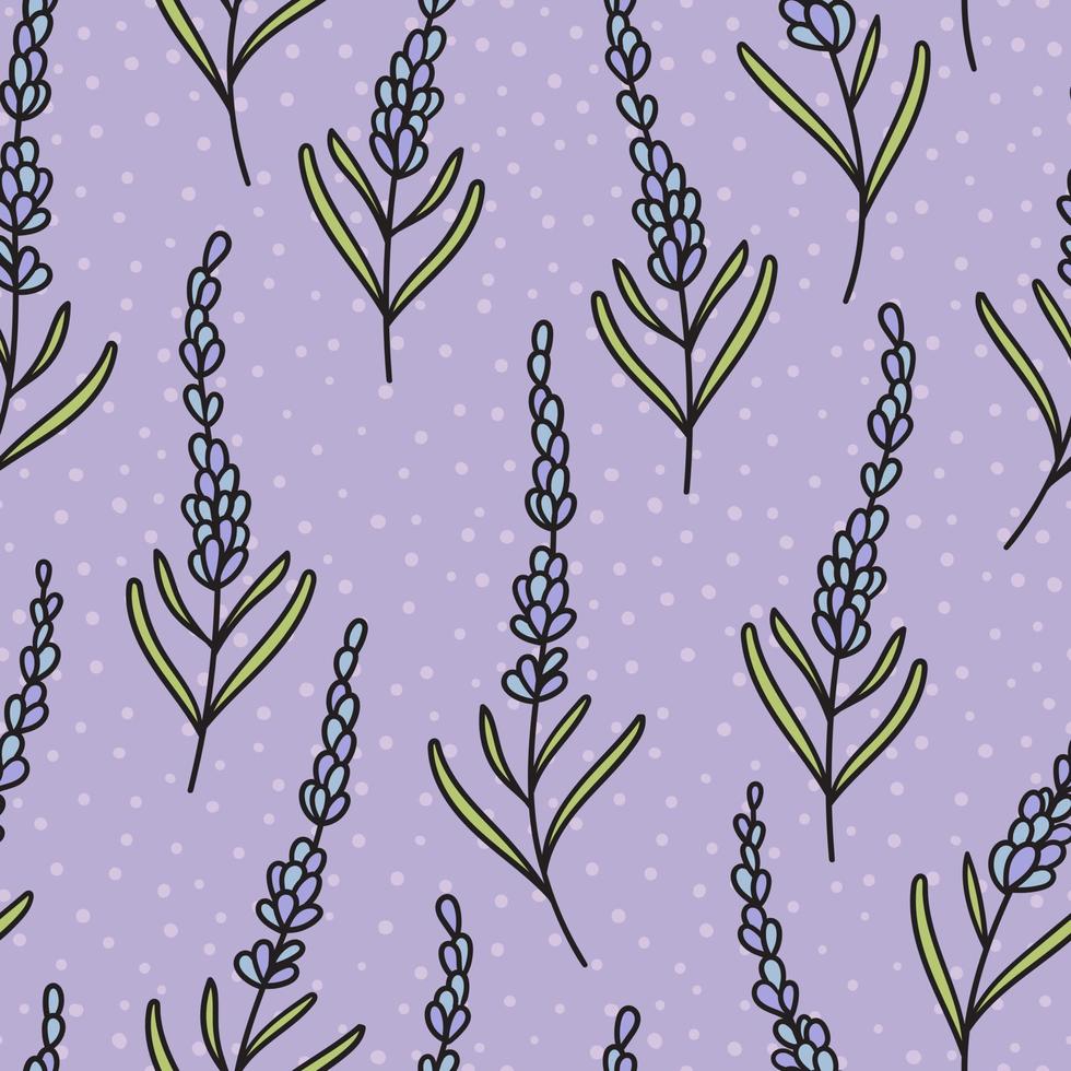 lavendel- blommig hand dragen mönster, vektor textur