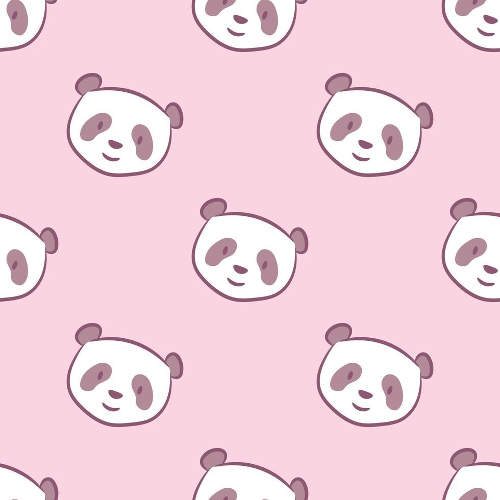 Rosa Panda-Muster, nahtloser Vektorhintergrund vektor