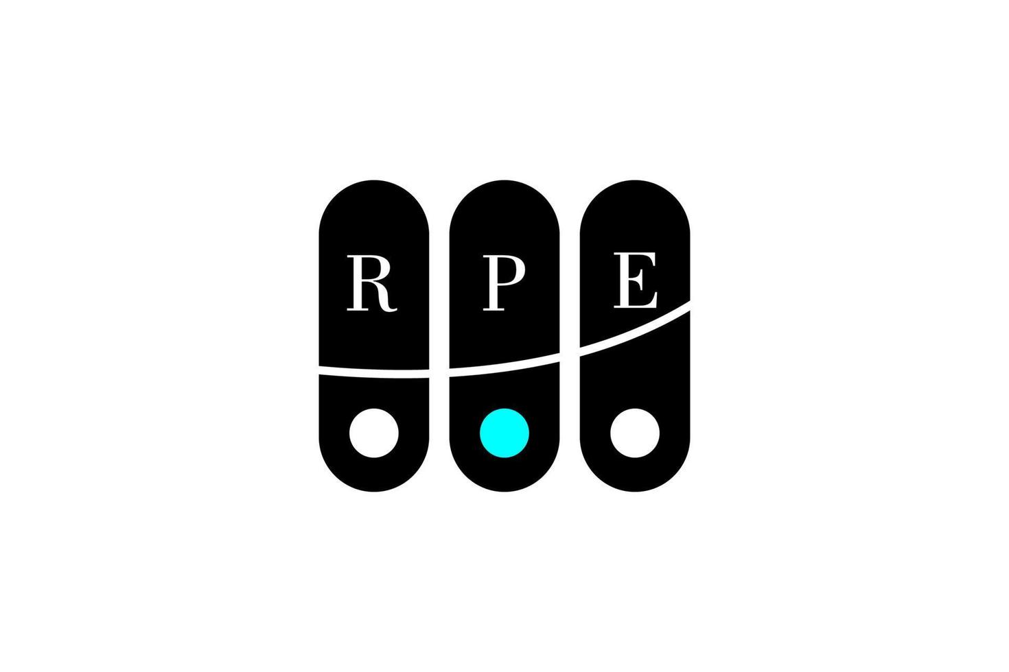 rpe brev och alfabet logotyp design vektor