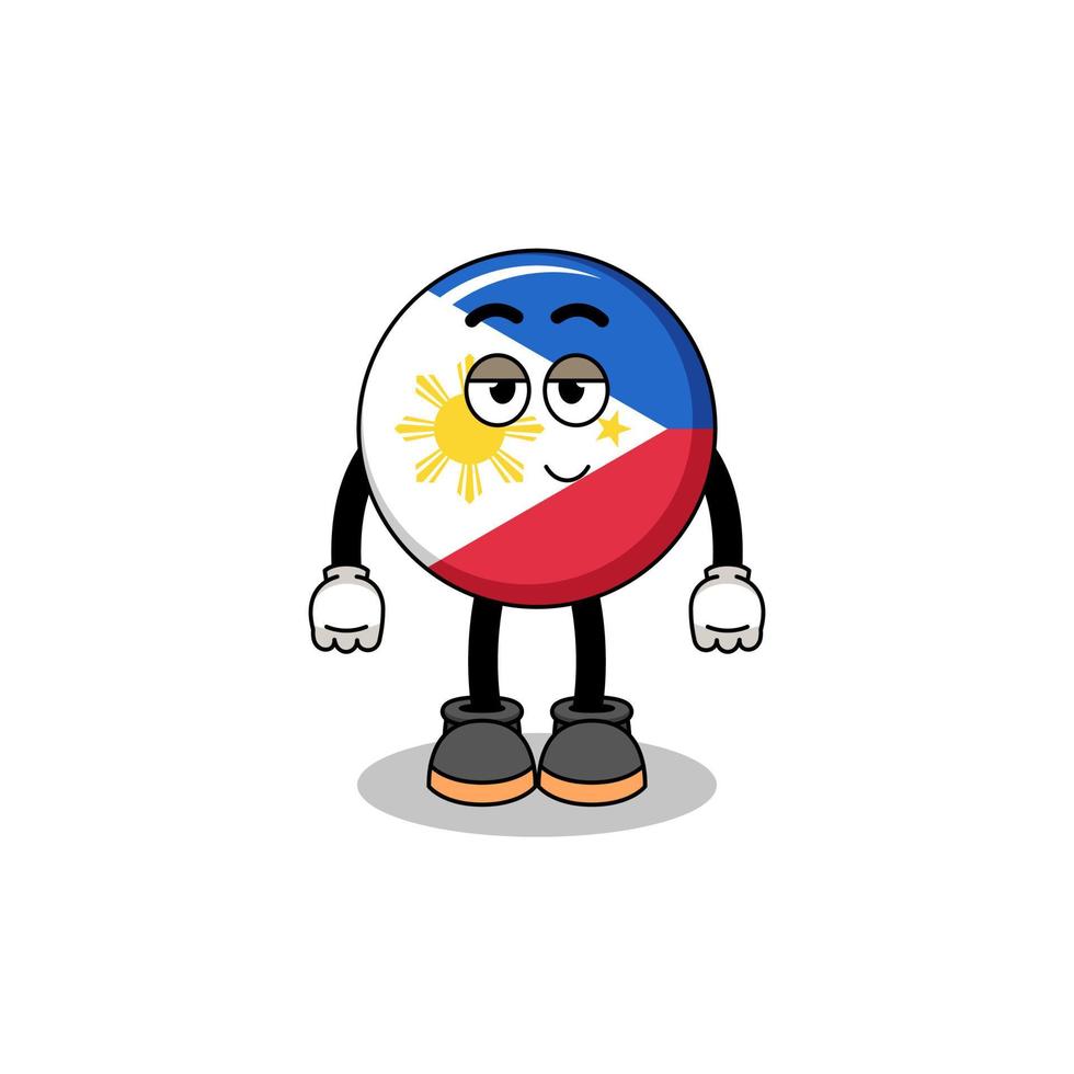 filippinerna flagga tecknad serie par med blyg utgör vektor
