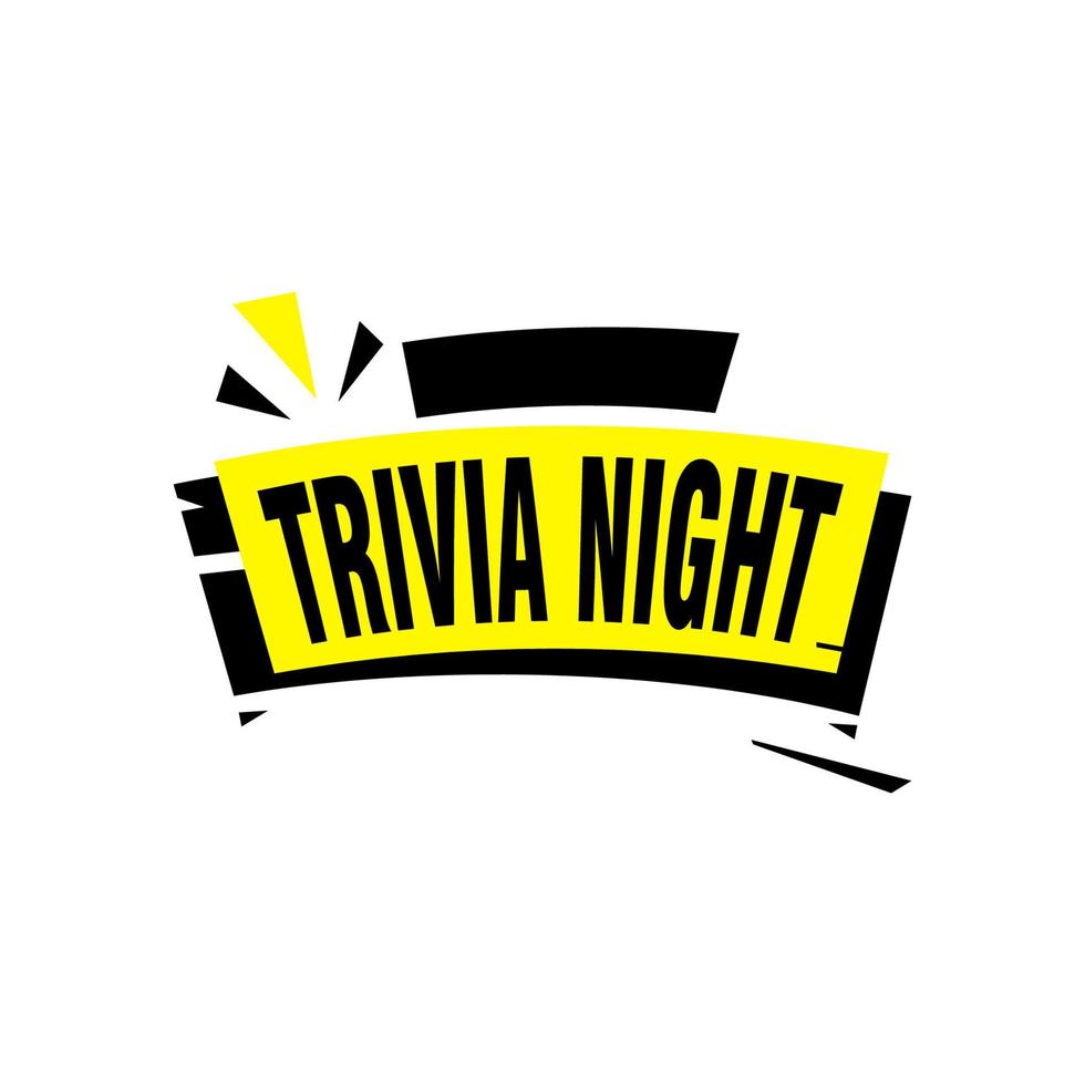 trivia nacht etiketten banner vektor band design vorlage. Banner-Verkaufstag. Markt-Sonderangebot-Rabattetikett