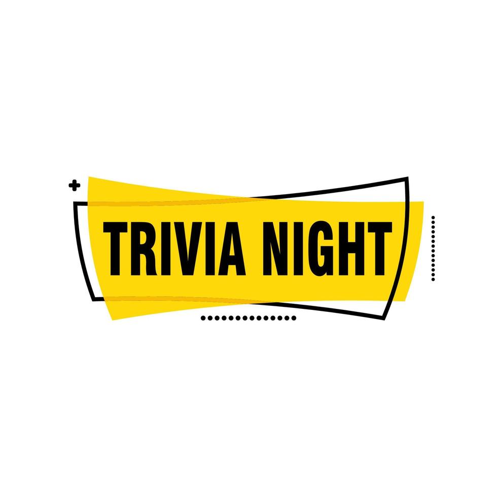 trivia nacht etiketten banner vektor band design vorlage. Banner-Verkaufstag. Markt-Sonderangebot-Rabattetikett