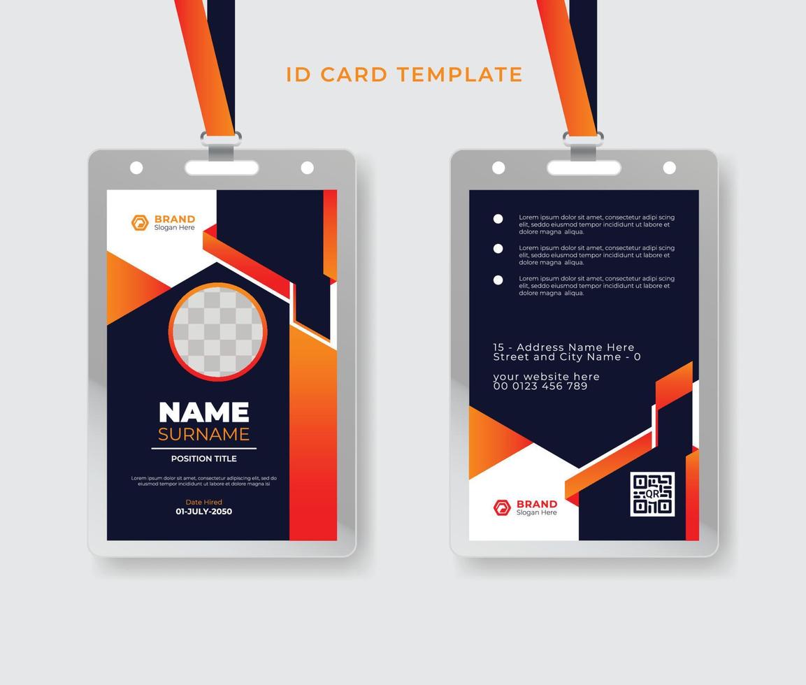 företag id kort design mall rena företags- professionell id kort design med realistisk attrapp vektor