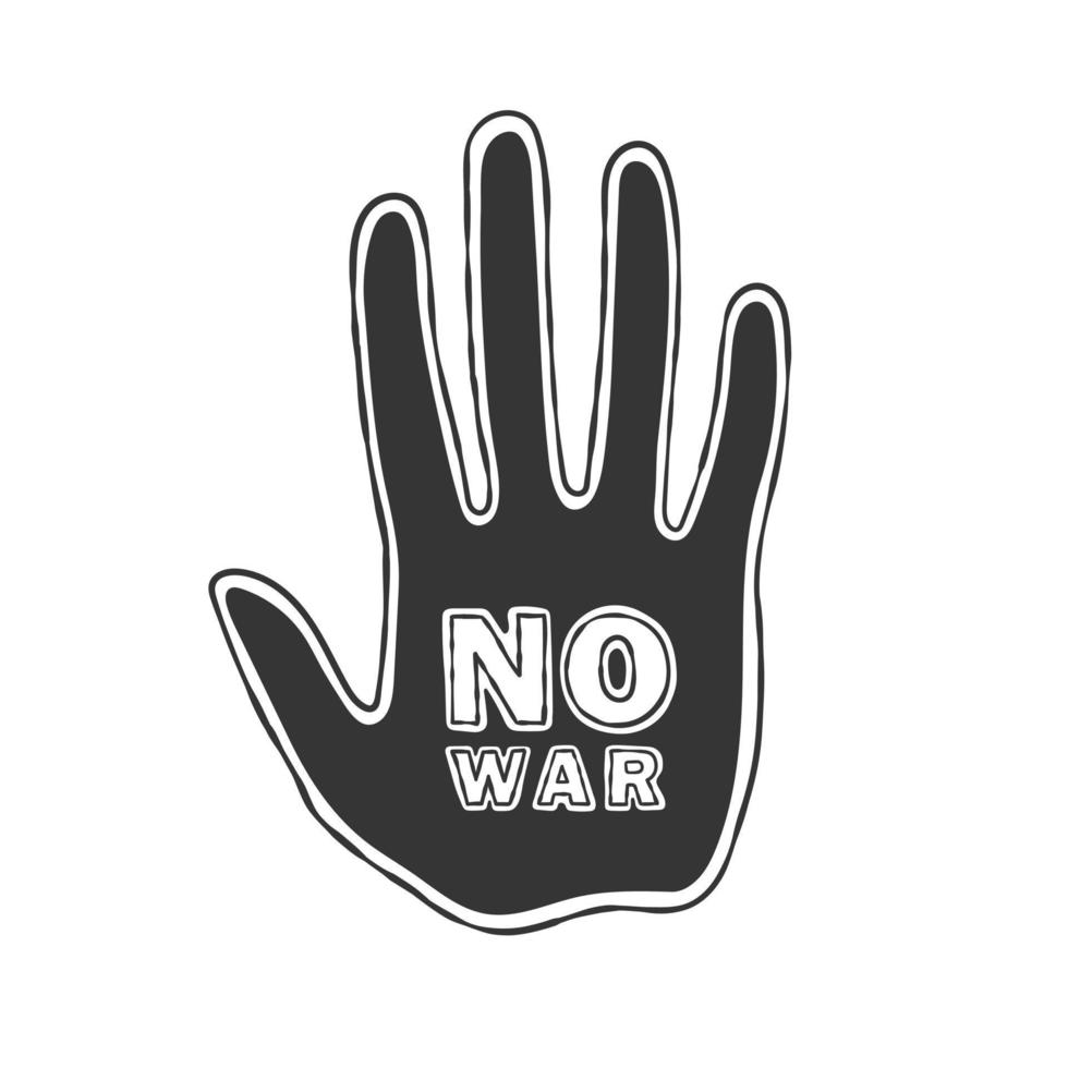 sluta krig symbol ikon. kallelse Nej till krig. vektor illustration