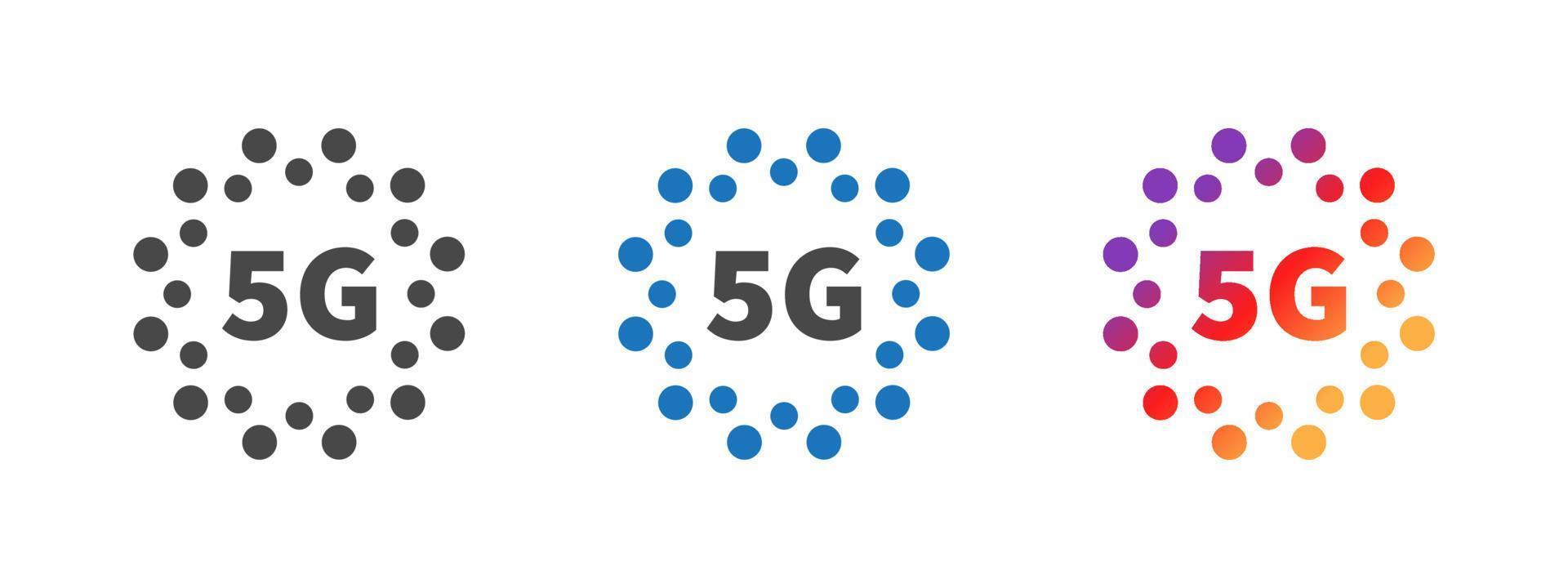 5g-Symbole. Hochgeschwindigkeits-Internet-Symbol oder Logo. 5g-Technologie. Vektor-Illustration vektor