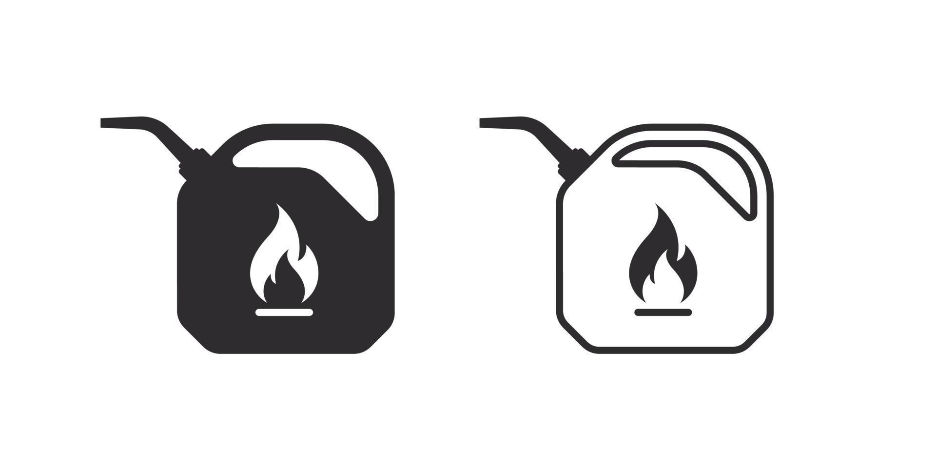 burk ikoner. begrepp av bränsle tecken. burk för brandfarlig vätskor. vektor illustration