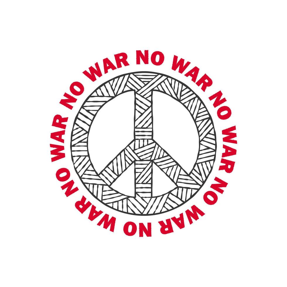 Nej krig. fred tecken. kallelse Nej till krig. vektor illustration
