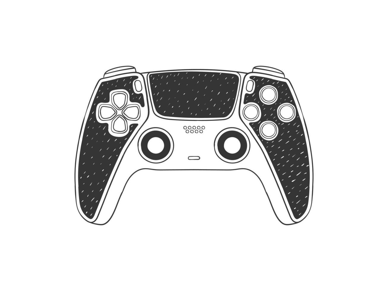 Joypad. moderner Gaming-Joystick. handgezeichnetes Gamepad. illustration im skizzenstil. Vektorbild vektor