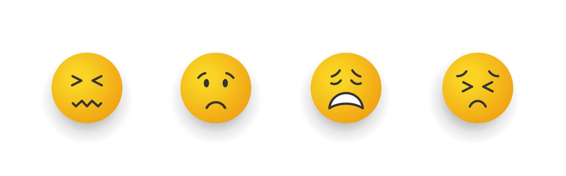 Lächeln-Symbole. Cartoon-Emoji-Set. Smiley-Gesichter mit Emotionen. Vektor-Illustration vektor