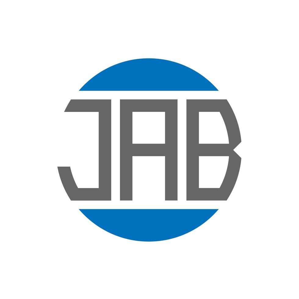 Jab-Brief-Logo-Design auf weißem Hintergrund. Jab kreative Initialen Kreis Logo-Konzept. Jab-Buchstaben-Design. vektor