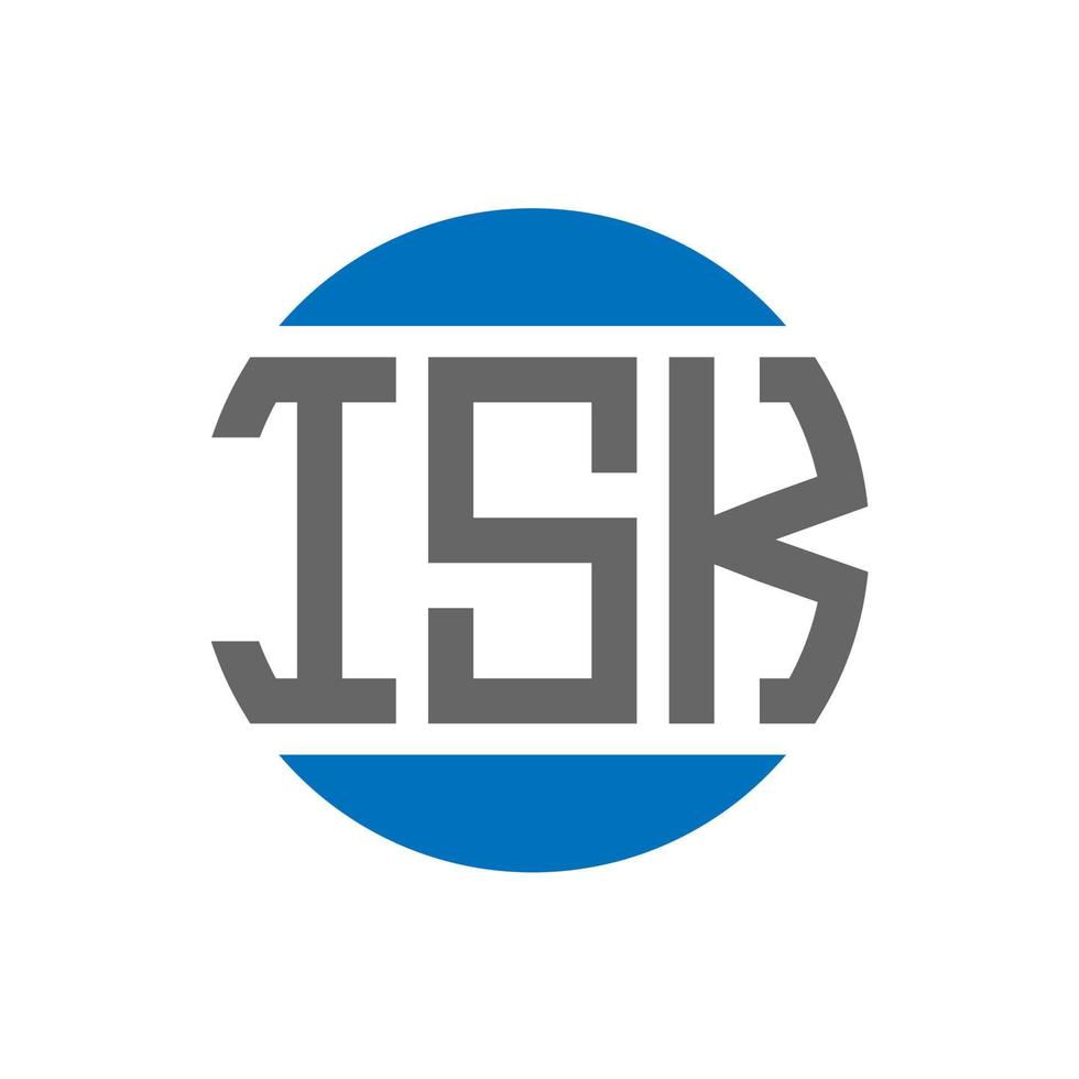 Isk-Brief-Logo-Design auf weißem Hintergrund. isk kreative Initialen Kreis Logo-Konzept. Isk-Brief-Design. vektor