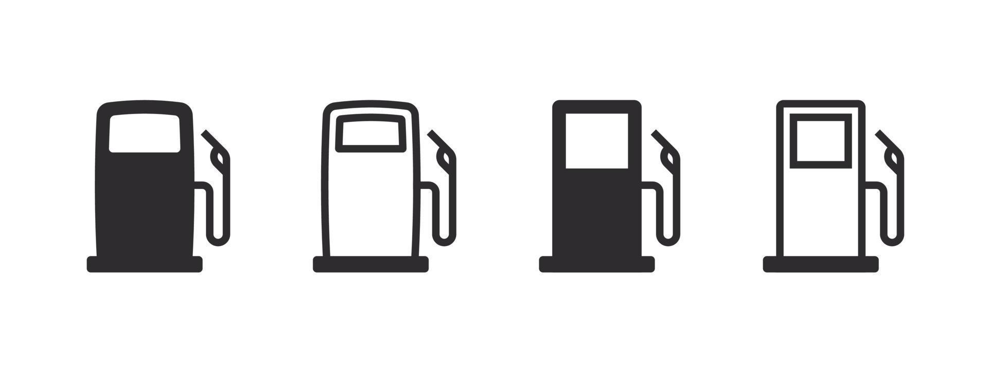 Kraftstoffsymbole gesetzt. Konzept der Kraftstoffzeichen. Symbole für Tankstellen. Vektorillustration vektor