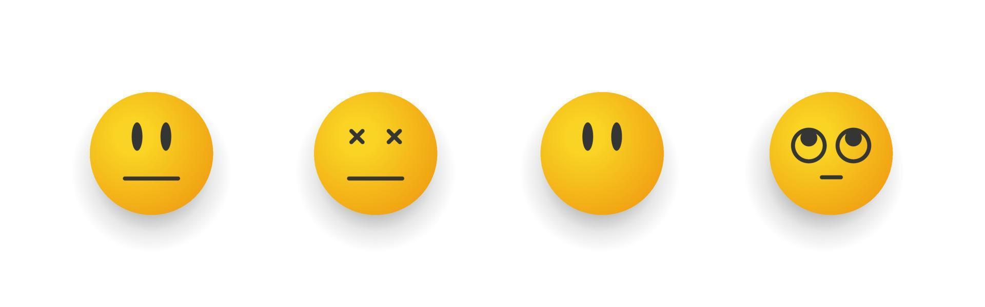 uttryckssymbol leende. tecknad serie emoji uppsättning. emotionell smileys tecken. vektor illustration