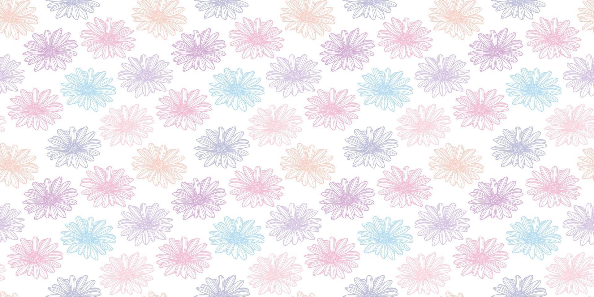 Gänseblümchen Blume Vektormuster Hintergrund. pastellfarbene Blumen. vektor