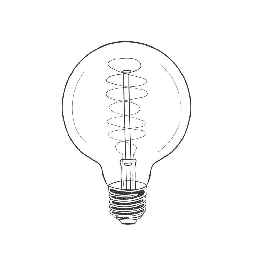 Retro-Glühbirnen-Konzept. Glühbirnen handgezeichnete Symbole. Glühbirnenskizze. Vektor-Illustration vektor