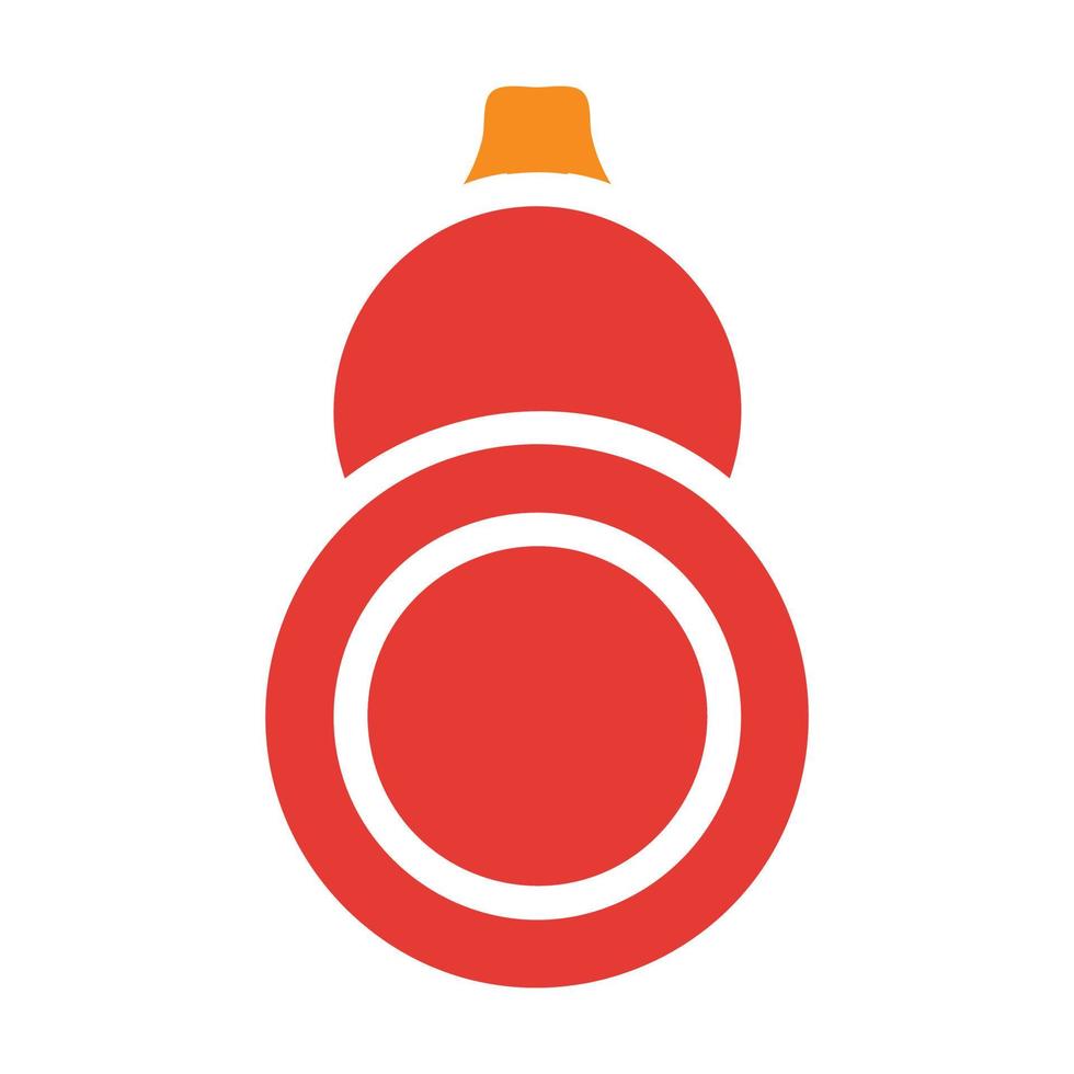 kalebass fast röd illustration vektor och logotyp ikon ny år ikon perfekt.