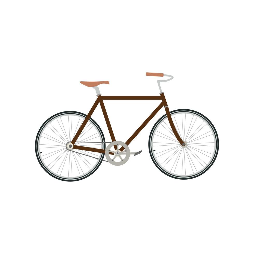 Design-Vektorillustration des Weinleserennrads flache. altes Fahrrad vektor