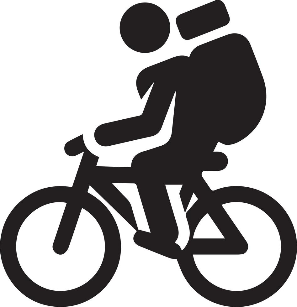 Fahrrad-Symbol. Fahrradrennen-Symbol. Flaches Symbol für Radrennen. Radfahrer Zeichen. Straßenradfahrer-Silhouette. Sport-Logo vektor