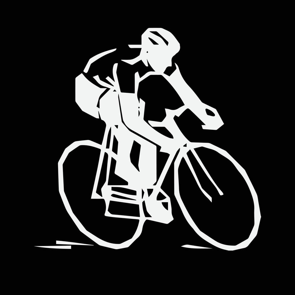 Fahrrad-Symbol. Fahrradrennen-Symbol. Flaches Symbol für Radrennen. Radfahrer Zeichen. Straßenradfahrer-Silhouette. Sport-Logo vektor