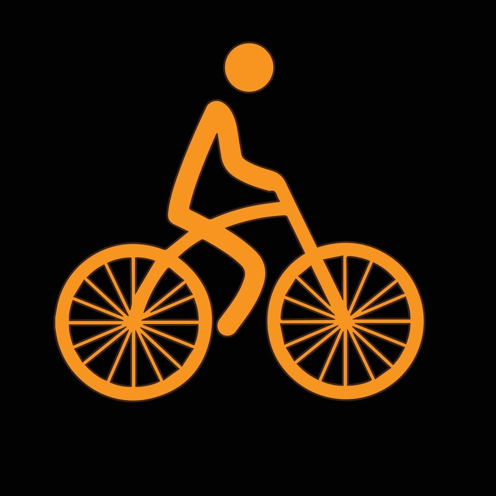 Fahrrad-Symbol. Fahrradrennen-Symbol. Flaches Symbol für Radrennen. Radfahrer Zeichen. Straßenradfahrer-Silhouette. Sport-Logo vektor