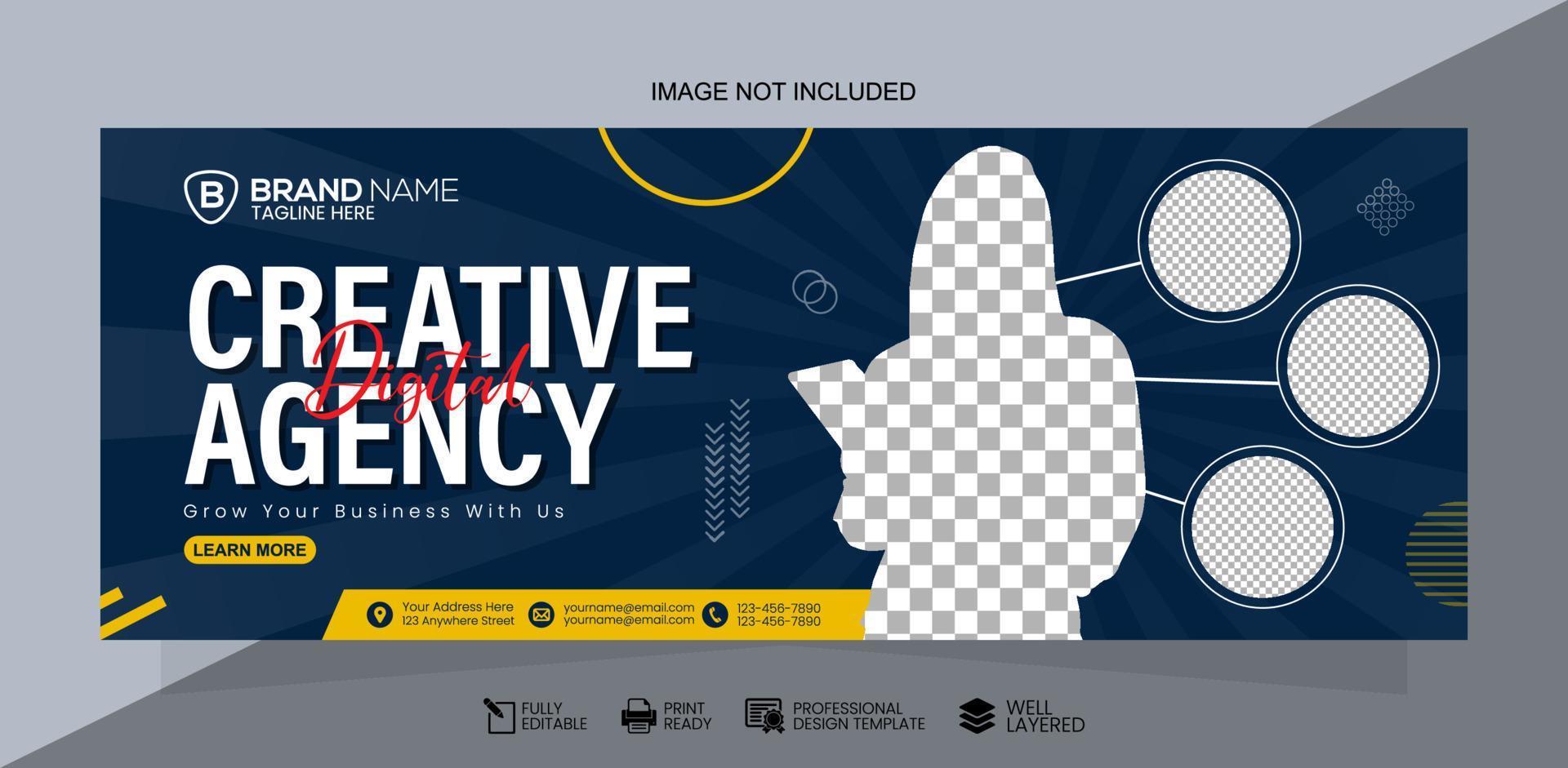 Banner-Designvorlage für kreative digitale Marketingagenturen für soziale Medien vektor