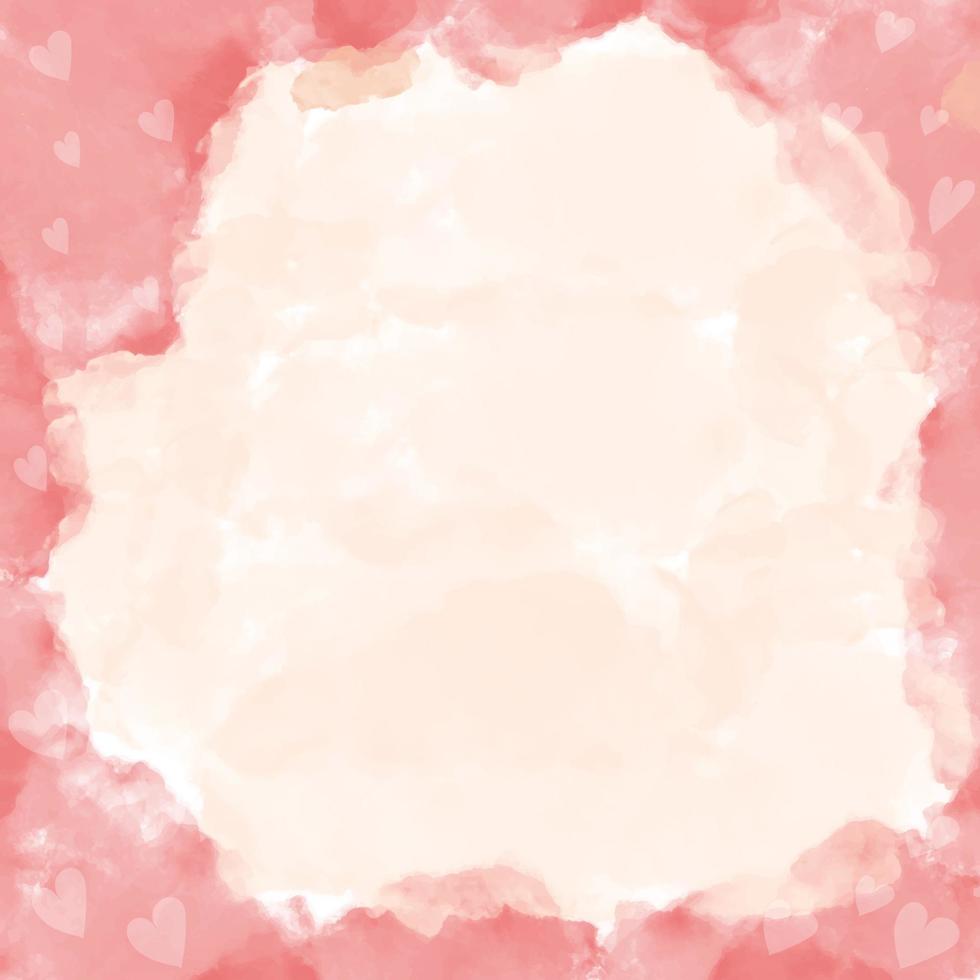 valentinsgrußkarte mit rosa aquarelldekoration vektor