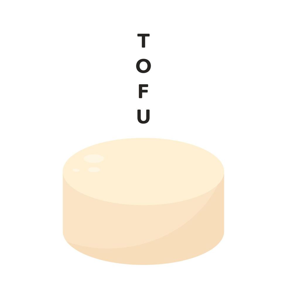 Tofu-Vektor. Tofu auf weißem Hintergrund. Hintergrund. Freiraum für Text. vektor