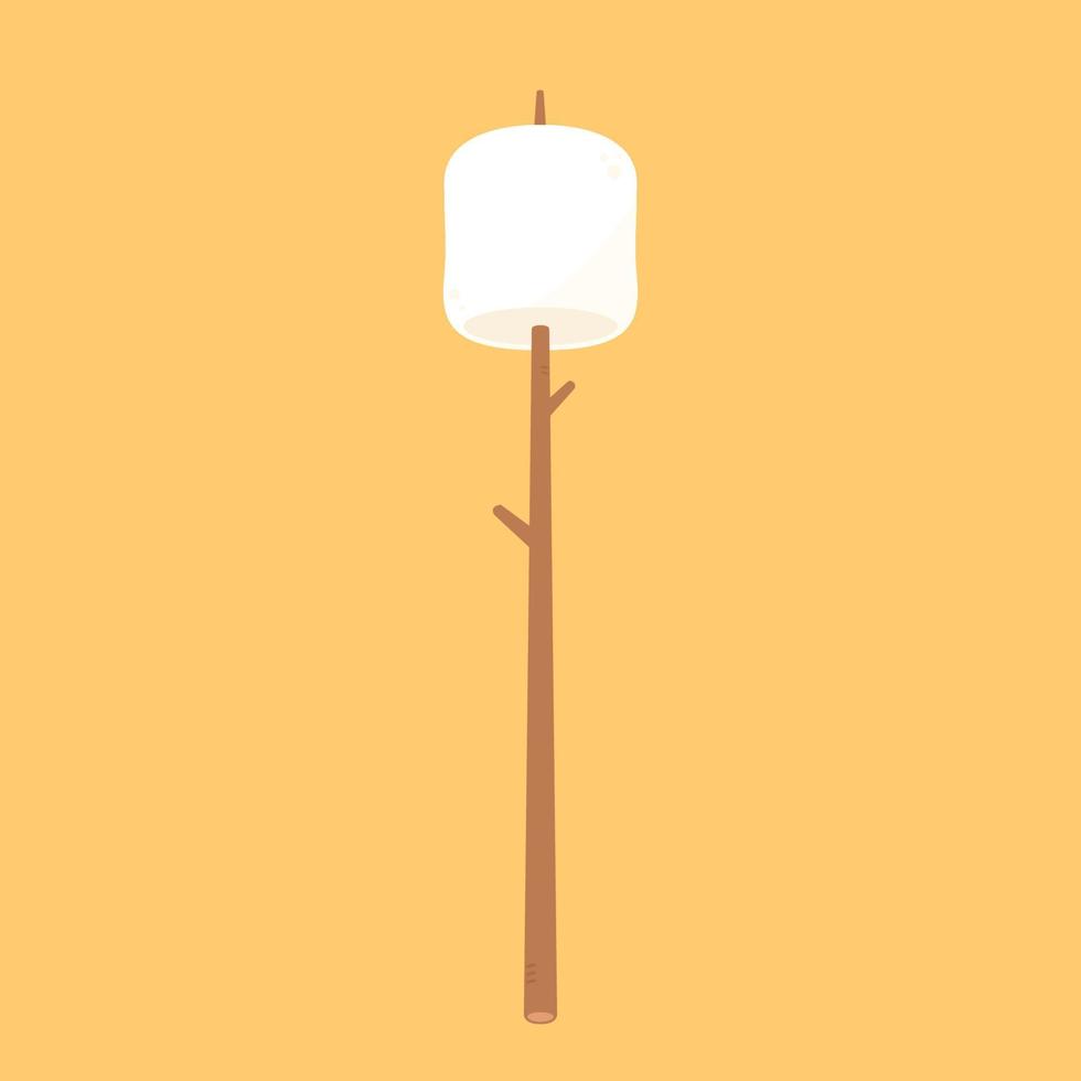 bränt marshmallows. marshmallow pinne vektor. marshmallow logotyp design. vektor