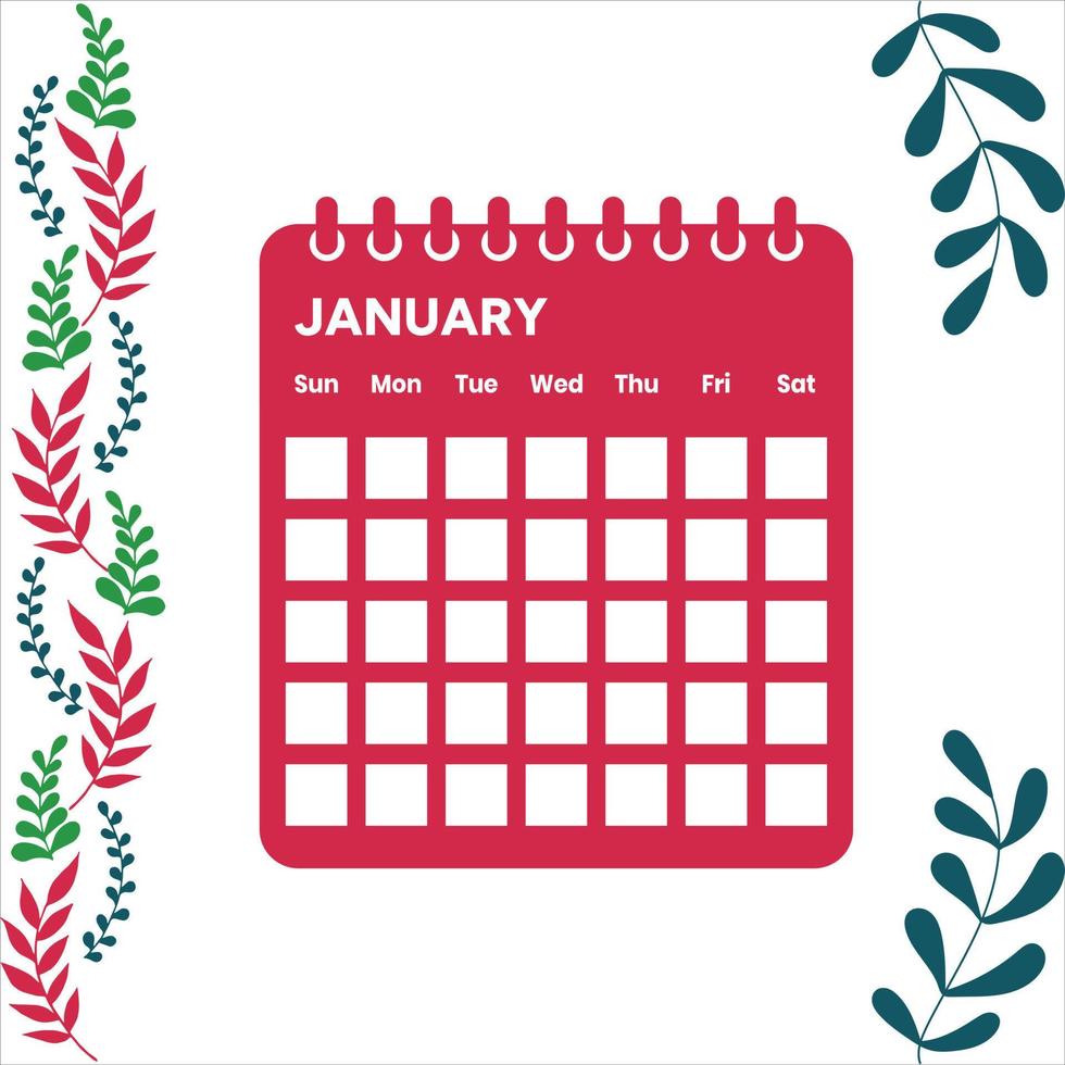 Januar Monatskalender vektor