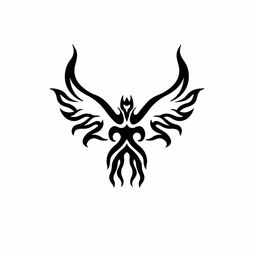 Phönix-Vogel-Logo. Stammes-Tattoo-Design. Schablonenvektorillustration vektor