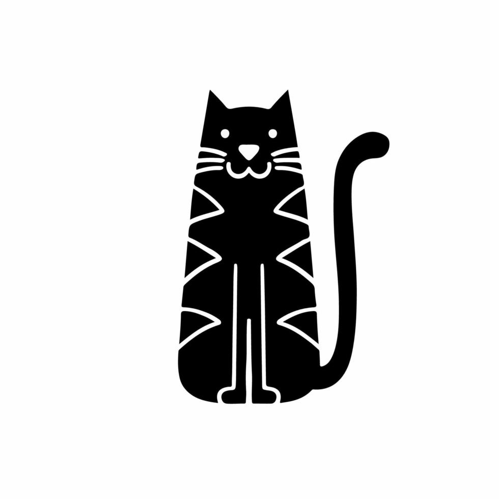 Katzensymbol-Logo. Aufkleber Stammes-Tattoo-Design. Schablonenvektorillustration vektor