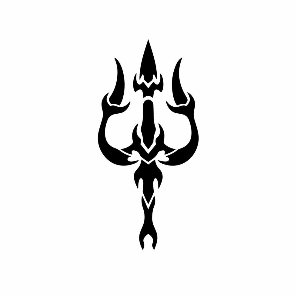 Dreizack-Symbol-Logo. Stammes-Tattoo-Design. Schablonenvektorillustration vektor