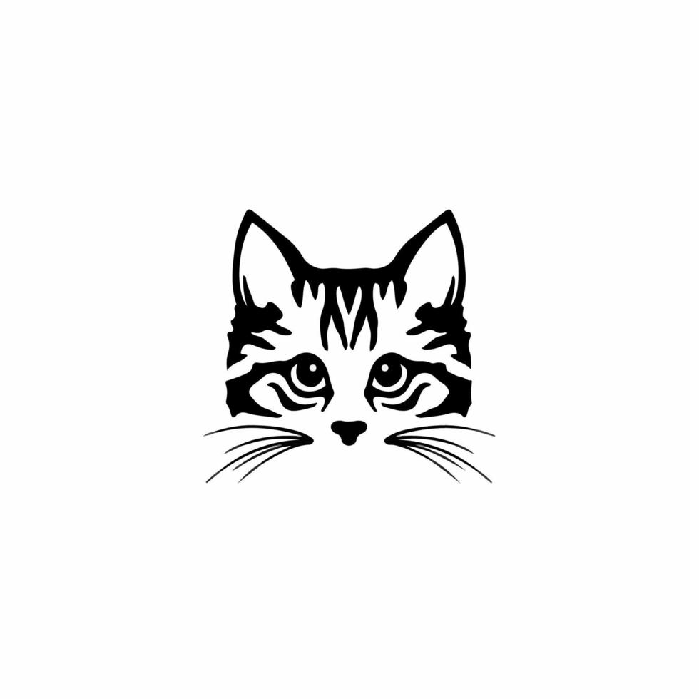 katt symbol logotyp. stam- tatuering design. stencil vektor illustration