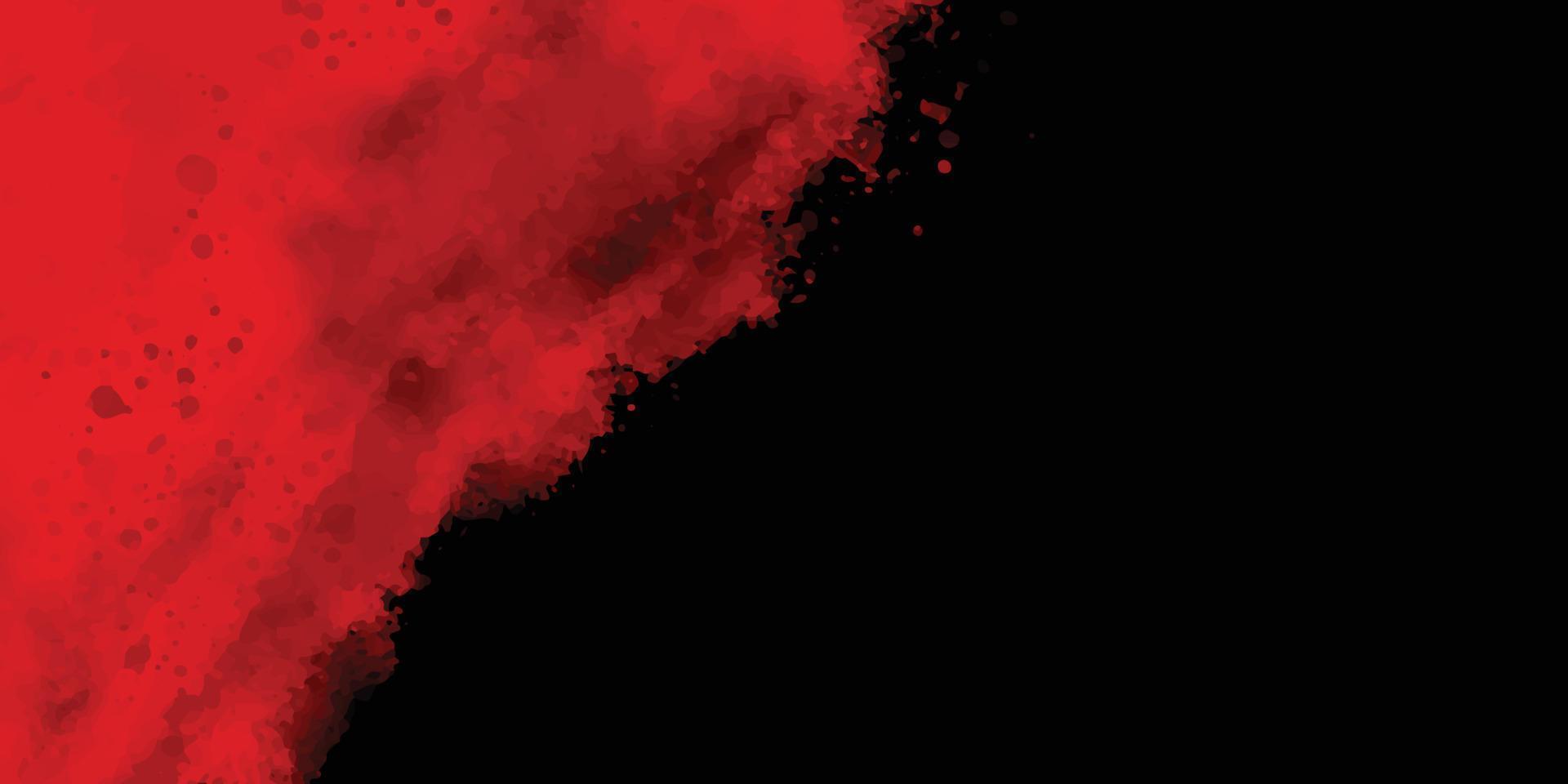 roter und schwarzer Grunge-Hintergrund mit Platz für Text, abstraktes Aquarell, rote Grunge-Hintergrundmalerei, trendiger, schöner, stilvoller, moderner roter Texturhintergrund mit Rauch, Vektor, Illustration vektor