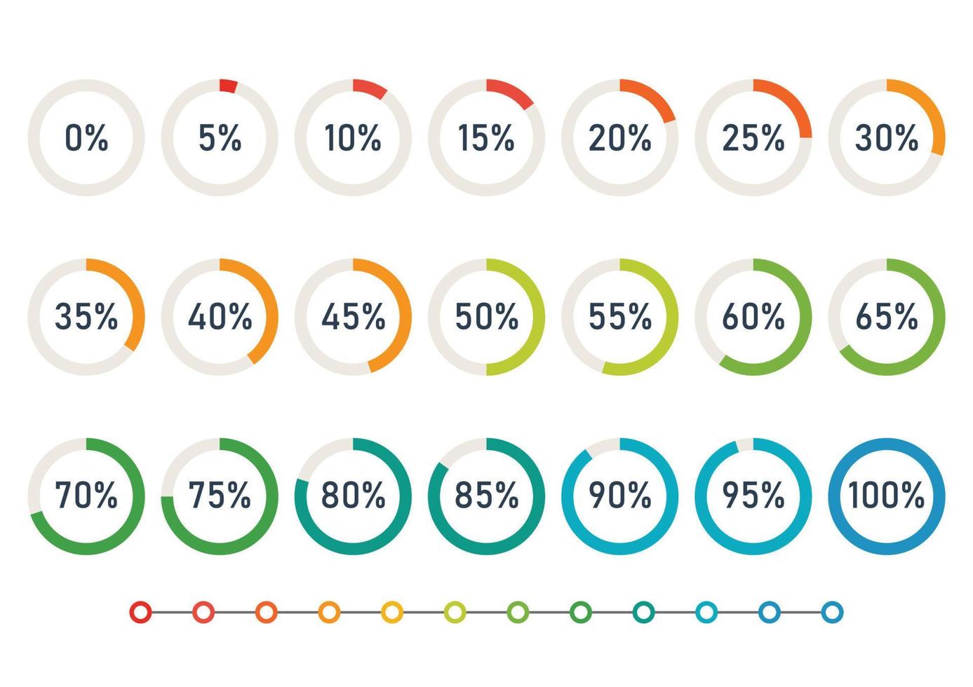 Fortschrittsrad Kreisdiagramme Infografik vektor