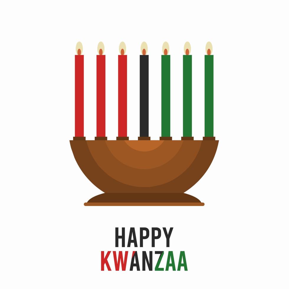 Happy Kwanzaa einfaches Poster für Social-Media-Beiträge. afrikanischer Feiertag. Vektor-Illustration. Urlaubskonzept. vektor