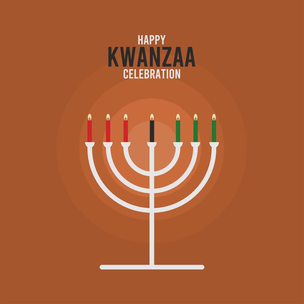 kwanzaa hälsning kort med sju ljus lämplig för social media posta vektor