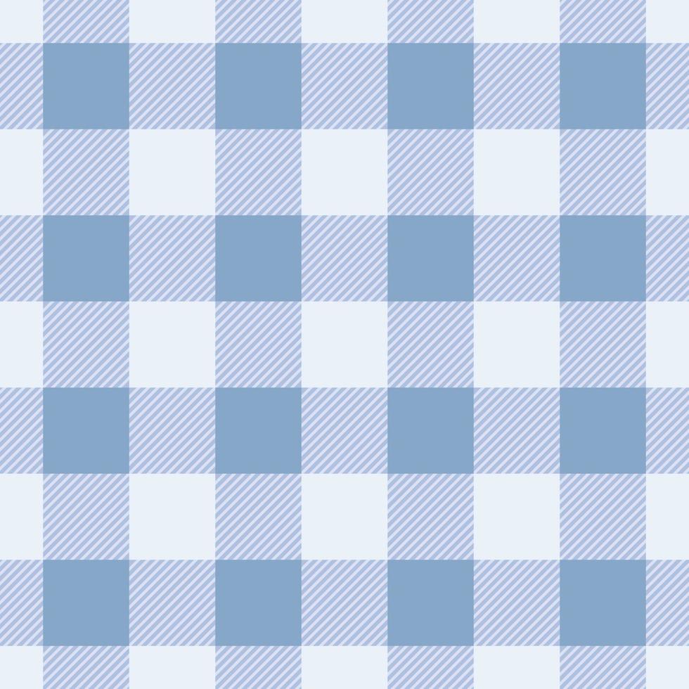 blaues Gingham-Muster, karierter karierter Vektorhintergrund, nahtlose Wiederholung vektor