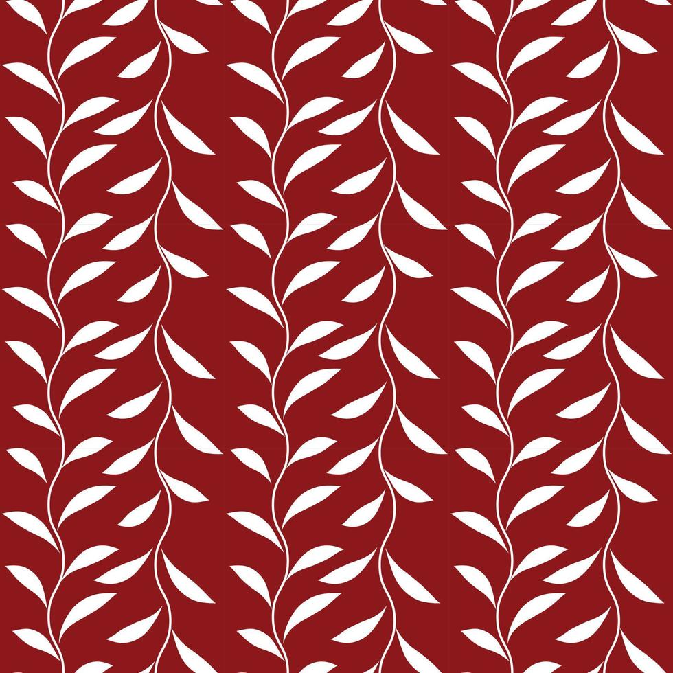 röd och vit blad vektor mönster, sömlös botanisk skriva ut,