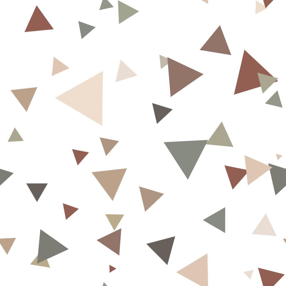 verstreutes geometrisches Muster mit Dreiecken, mehrfarbiger Vektorhintergrund, nahtlose Wiederholung vektor