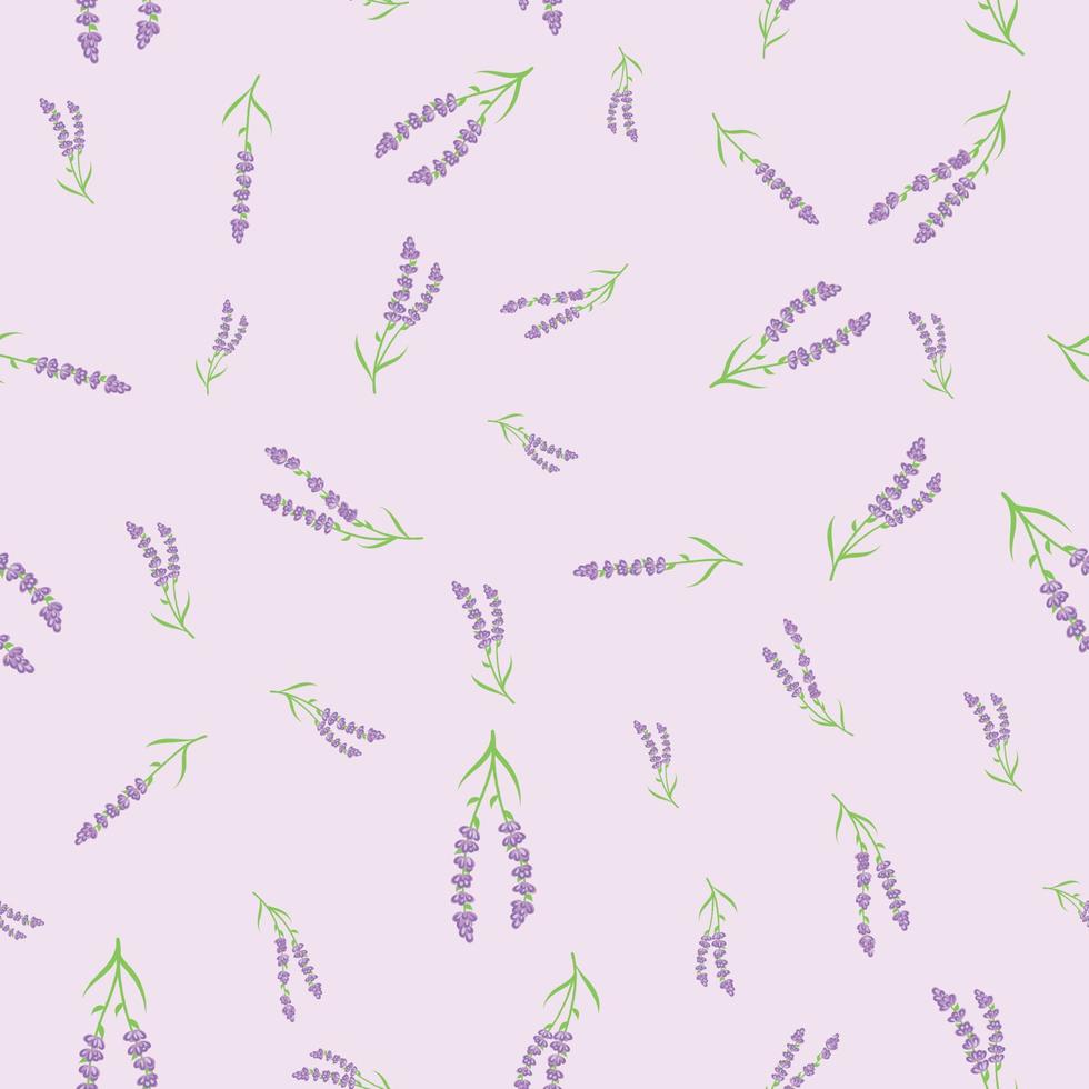 niedliche florale Lavendel nahtlose Muster Hintergrund Vektor wiederholen.