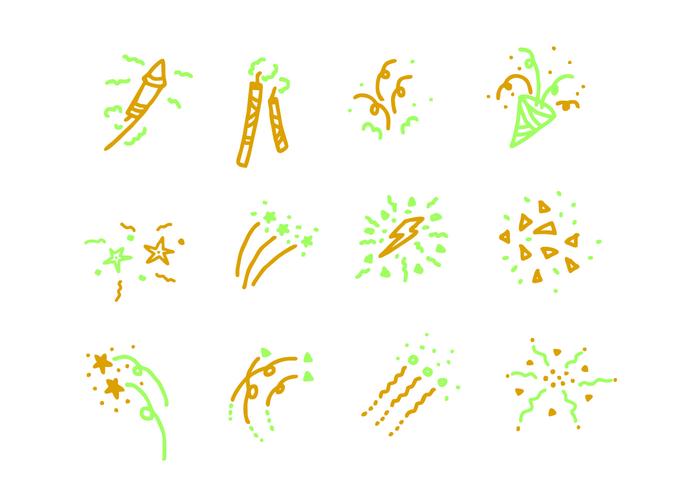 Feuerwerk Icon Set vektor