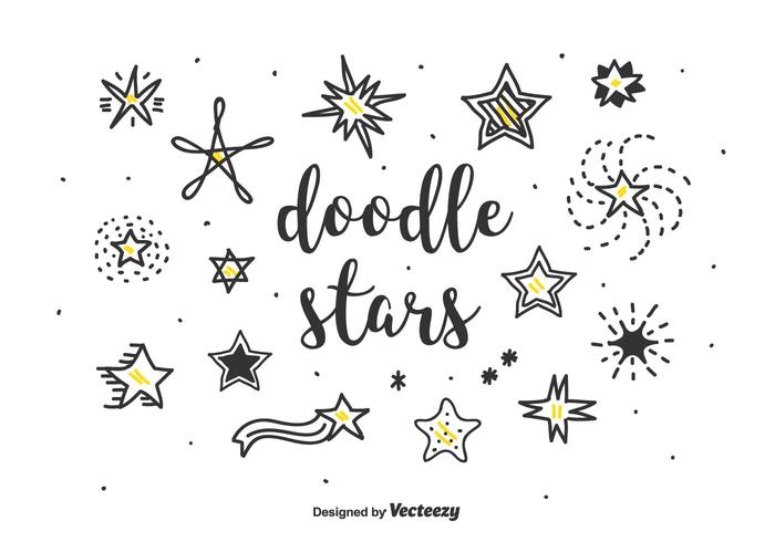 doodle stjärnor vektor uppsättning