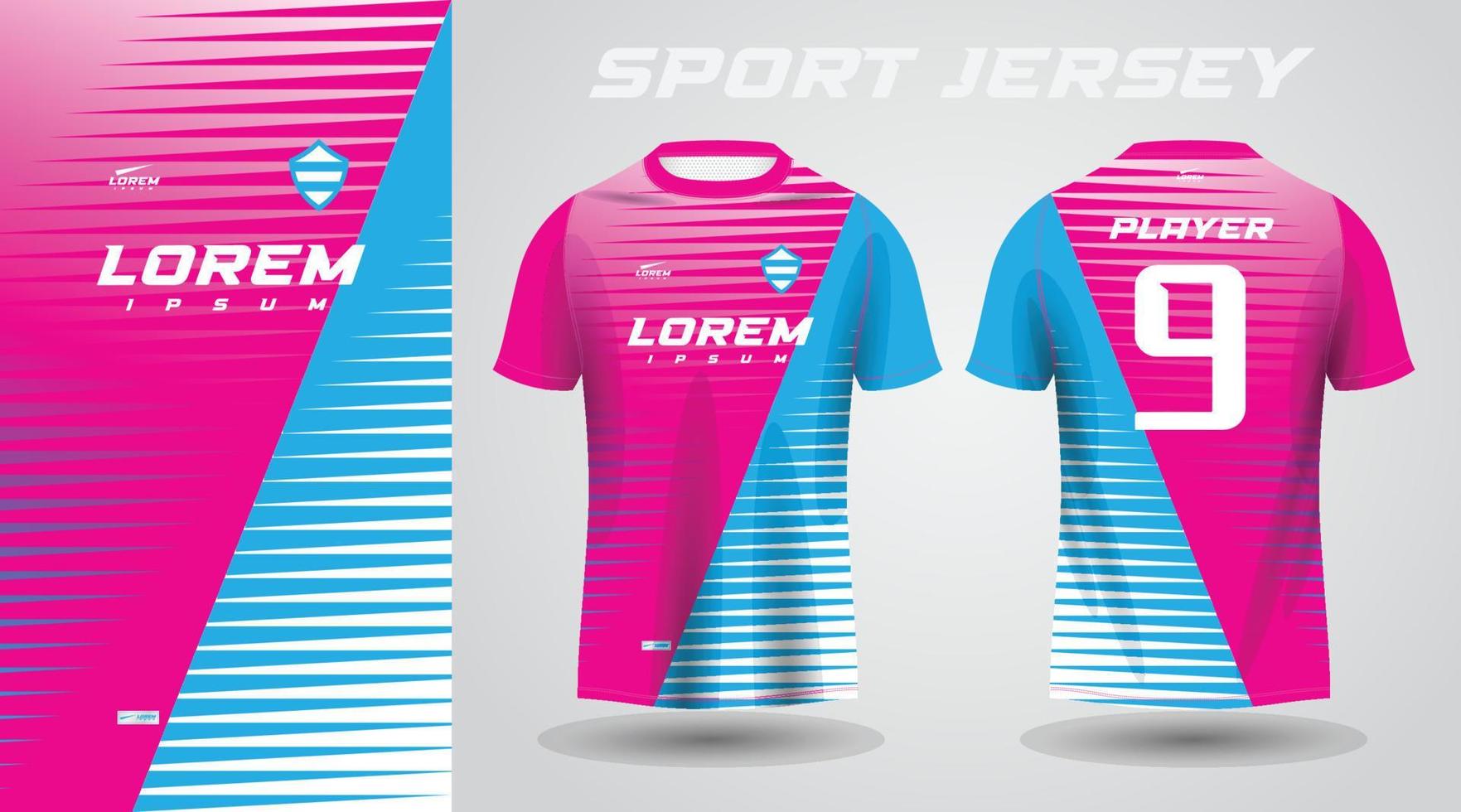 blå rosa sport jersey design vektor