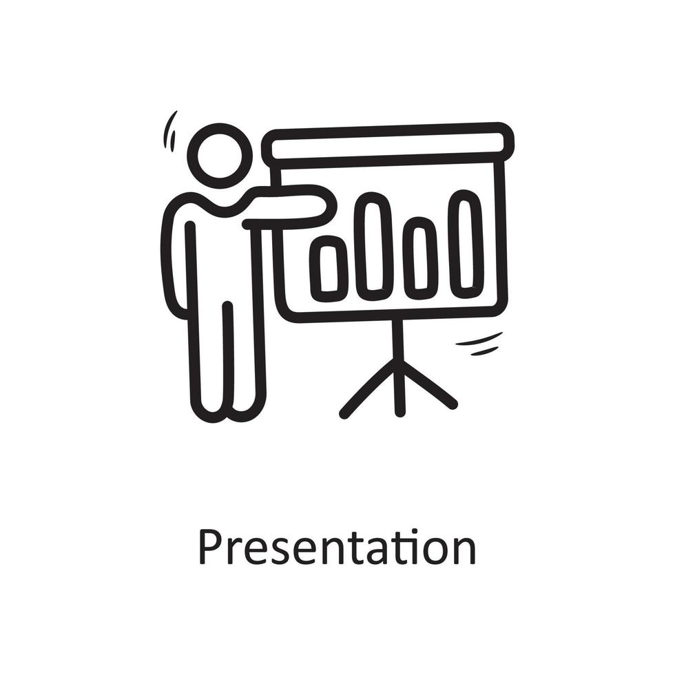 presentation vektor översikt ikon design illustration. företag symbol på vit bakgrund eps 10 fil